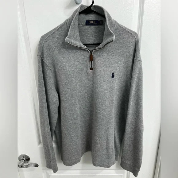 Polo Ralph Lauren Gray Quarter Zip Sweater - Picture 2 of 3
